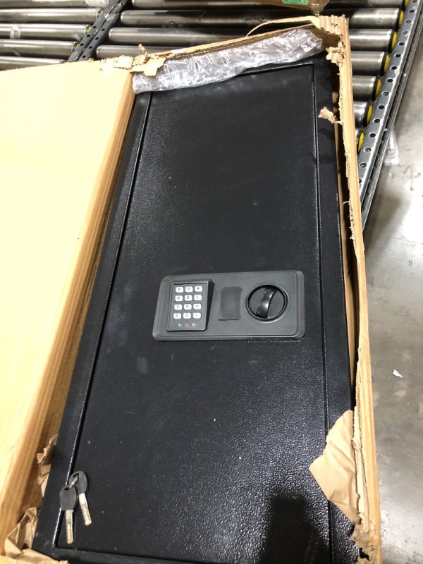 Photo 2 of 33.46" Tall Sturdy Wall Safes Between the Studs 16" Centers, Fireproof in Wall Safe with Removable Shelf, Combination Lock Hidden Safe for Money Jewelry Passport Documents 33.46" Tall Black Lock