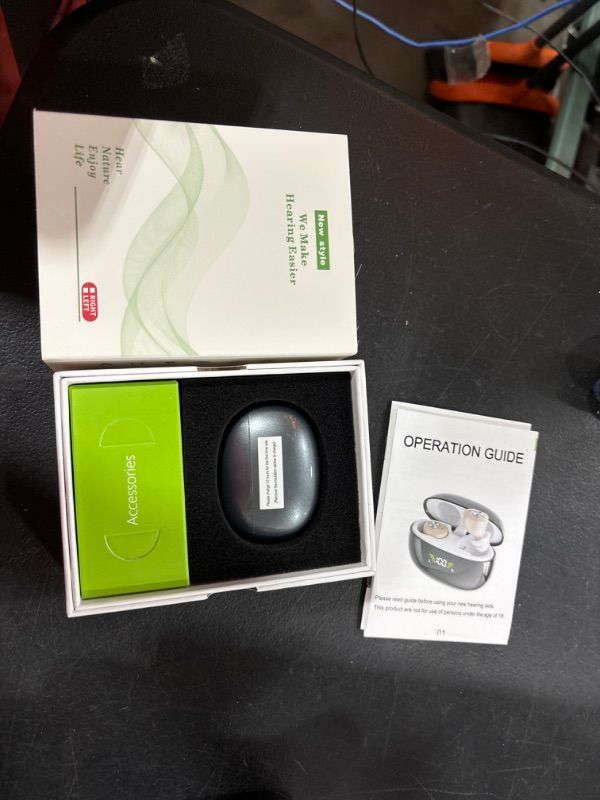 Photo 1 of Hearing Aids for Seniors, True 16 Channels Rechargeable OTC Hearing Amplifiers Aids with Smart Noise Cancellation, Invisible Semi-In-Ear Hearing Aid with Charging Case