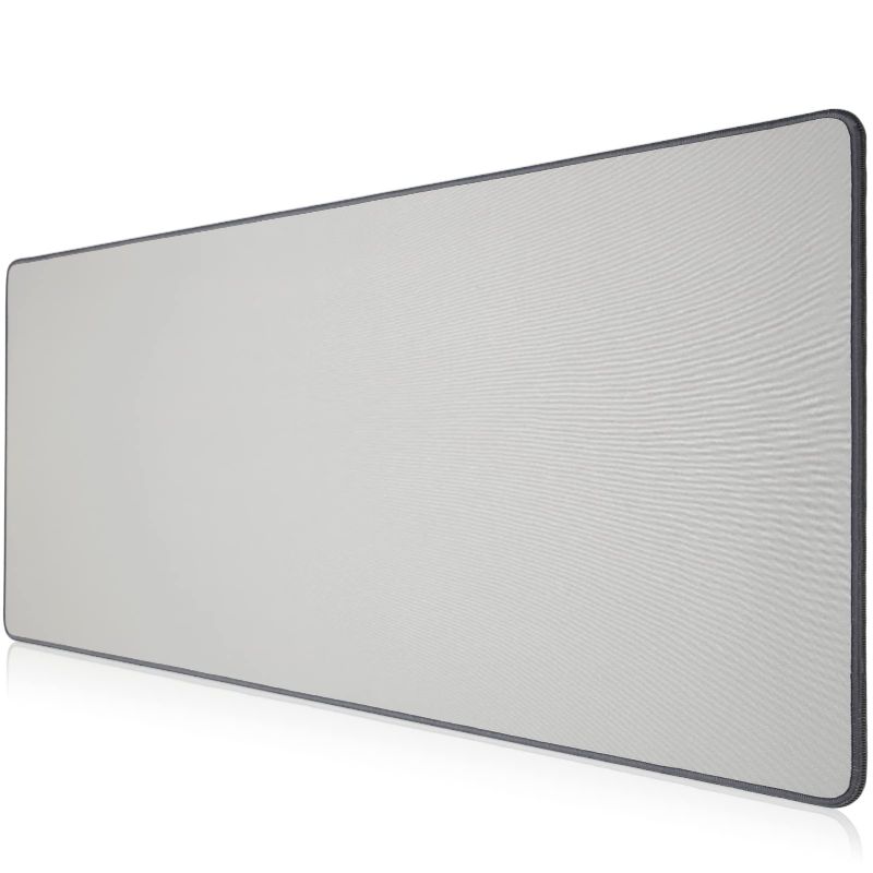 Photo 1 of KTRIO Large Gaming Mouse Pad with Stitched Edges, Extended Mousepad with Superior Micro-Weave Cloth, Non-Slip Base, 31.5 x 15.7 in Keyboard Pad, Desk Mat for Gamer, Office & Home, in Light Grey XX-Large (31.5" x 15.7") Light Grey