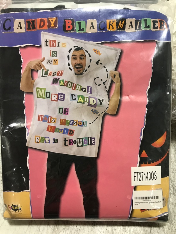 Photo 2 of EraSpooky Adult Threatening Letters Costume Funny Halloween Paper Outfits