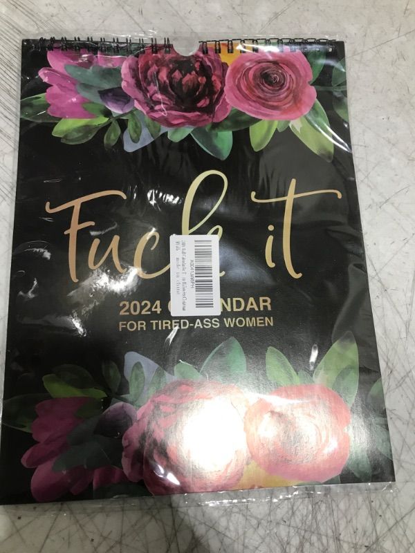 Photo 1 of 2024 Wall Calendar for Tired-Ass- Women, Fuck It Funny Novelty Monthly Calendar, Flower Calendar Memo, Handmade Home Office Hanging Calendar, Gag Gift for Halloween Christmas