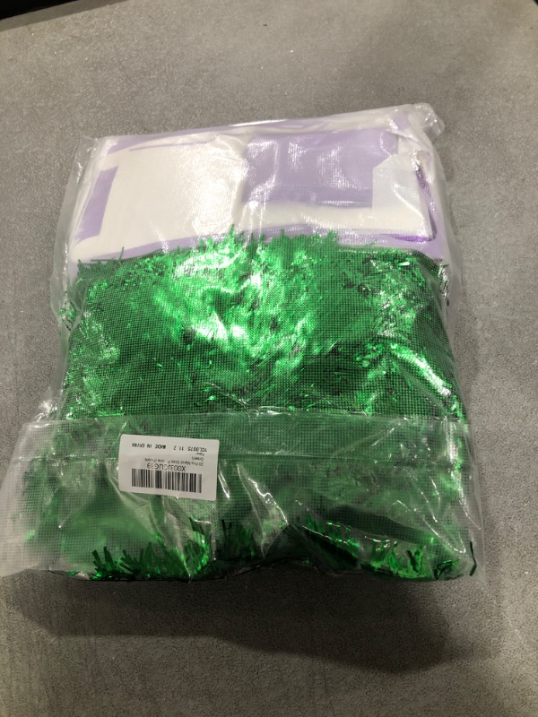 Photo 2 of 20 Pcs Mardi Gras Parade Float Decorations Including 8 Pcs 10 ft Metallic Foil Fringe Curtains 12 Pcs 6.5 ft Tinsel Garland for Carnival St. Patrick's Day Party Car Decorations (Purple, Green)
