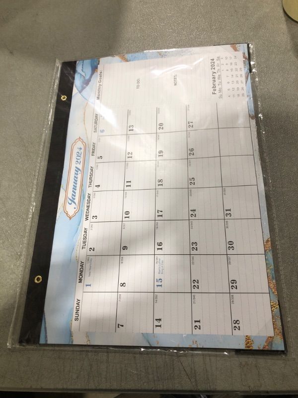 Photo 2 of 2024 Desk Calendar, 17" x 12" 2024-2025 Desk Calendar,18 Months Wall Calendar, Jan. 2024 - Jun. 2025,Thick Paper with Corner Protectors, Large Ruled Blocks, Perfect for Planning and Organizing Ink-17*12