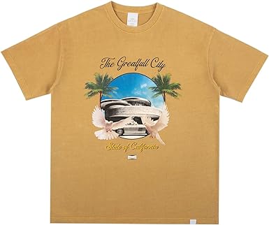 Photo 1 of Arnodefrance Men Car Print Vintage Graphic Tshirt Oversized Cotton Tee Shirt