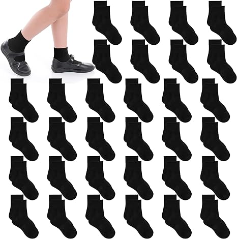 Photo 1 of 6-8 YRS Ramede 36 Pairs Girls School Uniform Socks Kids Cotton Crew Socks Uniform Dress Socks Kids All Weather Crew Socks for School 