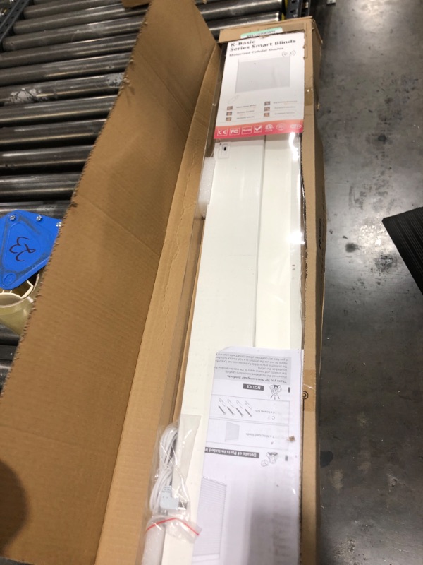 Photo 1 of Allesin Motorized Cellular Shades for Window with Remote, Light Filtering Smart Honeycomb Blinds, Light Filtering Cordless Shades with Lithium Battery Powered, Automatic Height Setting(White-34 x64) W34" x H64" White Light Filtering-rechargeable