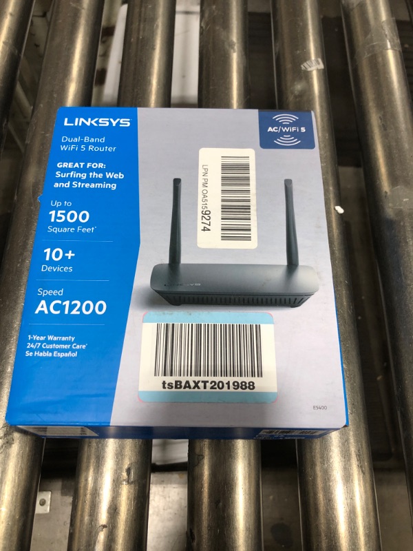 Photo 3 of Linksys WiFi 5 Router, Dual-Band, 1,500 Sq. ft Coverage, 10+ Devices, Parental Control, Supports Guest WiFi, Speeds up to (AC1200) 1.2Gbps - E5400
