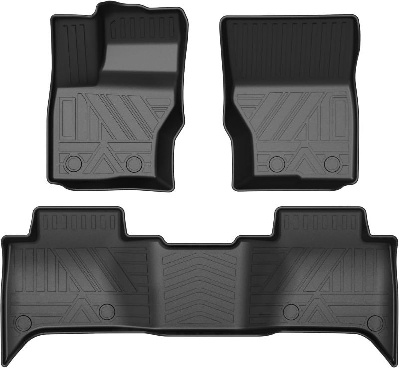 Photo 1 of Automotive Floor Mats for Land Rover Discovery 2017-2023, Heavy Duty TPE All Weather Car Floor Mats, 1st & 2nd Row Full Set Rubber Floor Liners, Anti Skid Car Mats, Black (Not Fit Sport Models)