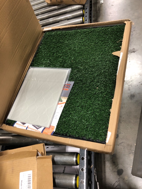 Photo 2 of Dog  Pet Loo Indoor/Outdoor Portable Potty, Artificial Grass Patch Bathroom Mat and Washable Pee Pad for Puppy Training, Full System with Trays Pet Training Tray 20"x25"