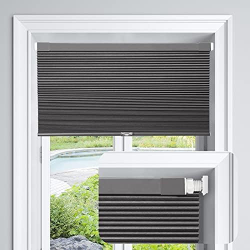 Photo 1 of LazBlinds Cordless Cellular Shades No Tools No Drill Blackout Cellular Blinds for Window Size 46" W x 64" H, Midnight Black Blackout-midnight Black 46'' W x 64'' H