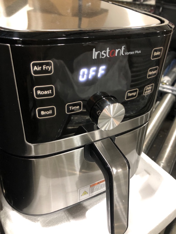 Photo 3 of Instant Vortex Plus 4QT Air Fryer, Custom Program Options, 6-in-1 Functions Crisps, Broils, Roasts, Dehydrates, Bakes, Reheats, 100+ In-App Recipes, from the Makers of Instant Pot, Stainless Steel