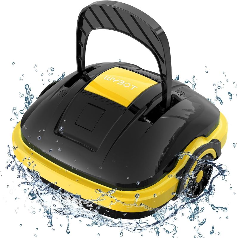 Photo 1 of WYBOT Osprey 200 Cordless Robotic Pool Cleaner, Automatic Pool Vacuum, Powerful Suction, Dual-Motor, 180?m Fine Filter for Above/In Ground Flat Pool-Yellow&Black 