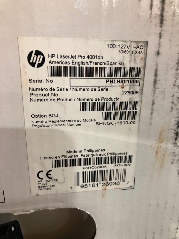 Photo 5 of HP LaserJet Pro 4001dn Monochrome Network Printer