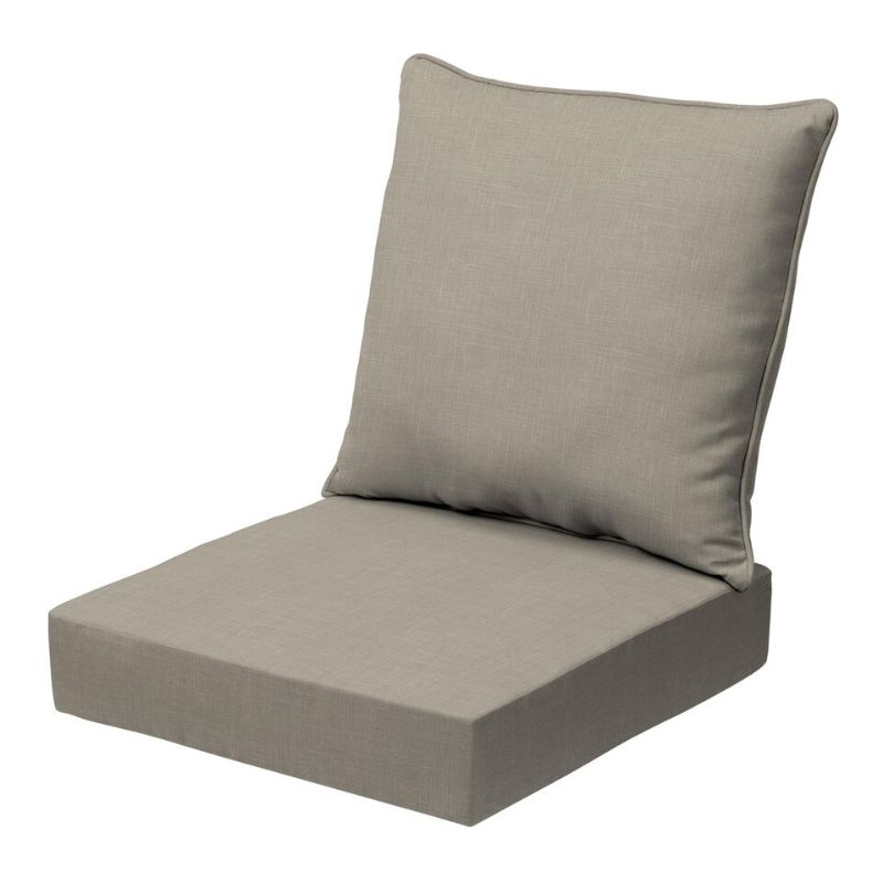 Photo 1 of Arden Selections earthFIBER Outdoor Deep Seat Cushion Set, 24 x 24, Water Repellent, Fade Resistant, Deep Seat Bottom and Back Cushion for Chair, Sofa 24 x 24, Sandbar Taupe Texture