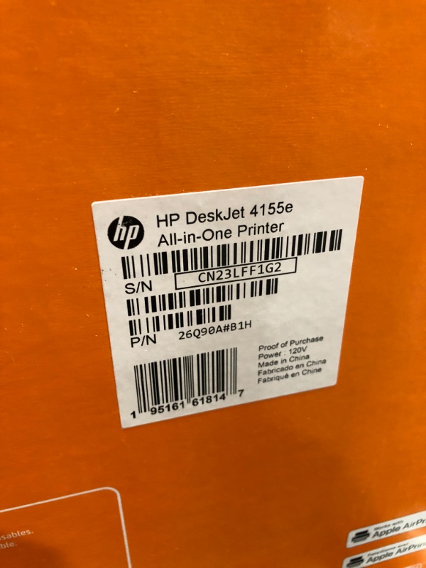 Photo 4 of HP DeskJet 4155e Wireless Color All-in-One Printer 