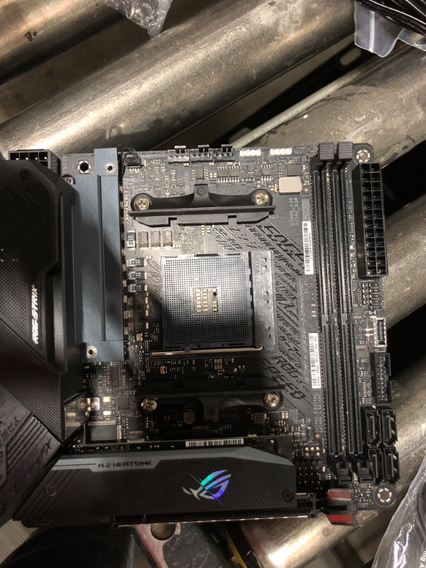 Photo 4 of ASUS ROG Strix B550-I Gaming AMD AM4 (3rd Gen Ryzen™) Mini-ITX SFF Gaming Motherboard (PCIe 4.0, WiFi 6, 2.5Gb LAN, DDR4 5100+ (O.C.), Front USB 3.2 Gen 2 Type-C, Addressable Gen 2 RGB and Aura Sync)