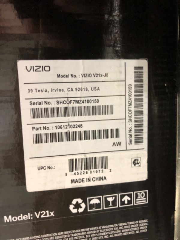 Photo 4 of VIZIO V21x-J8 2.1 Bluetooth Sound Bar Speaker