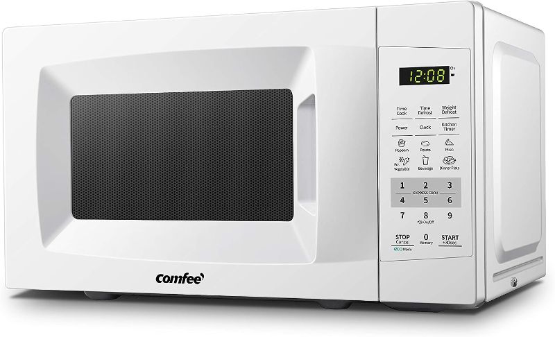 Photo 1 of  COMFEE' EM720CPL-PM Countertop Microwave Oven with Sound On/Off, ECO Mode and Easy One-Touch Buttons, 0.7 Cu Ft/700W, Pearl White 