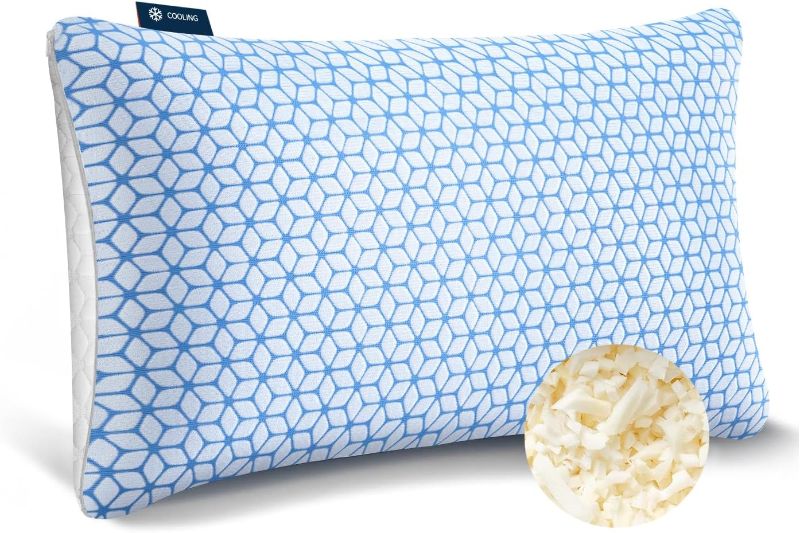 Photo 1 of Love Attitude Bed Pillow King Size 1 Pack, Shredded Memory Foam Pillow Adjustable, Cooling Pillow Soft and Supportive for Side Back Stomach Sleepers 