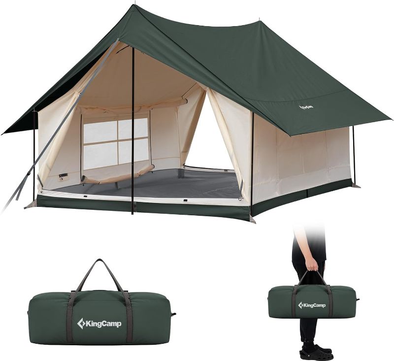 Photo 2 of KingCamp Tents Tent for 4-5 Person Camping Olive Green Large