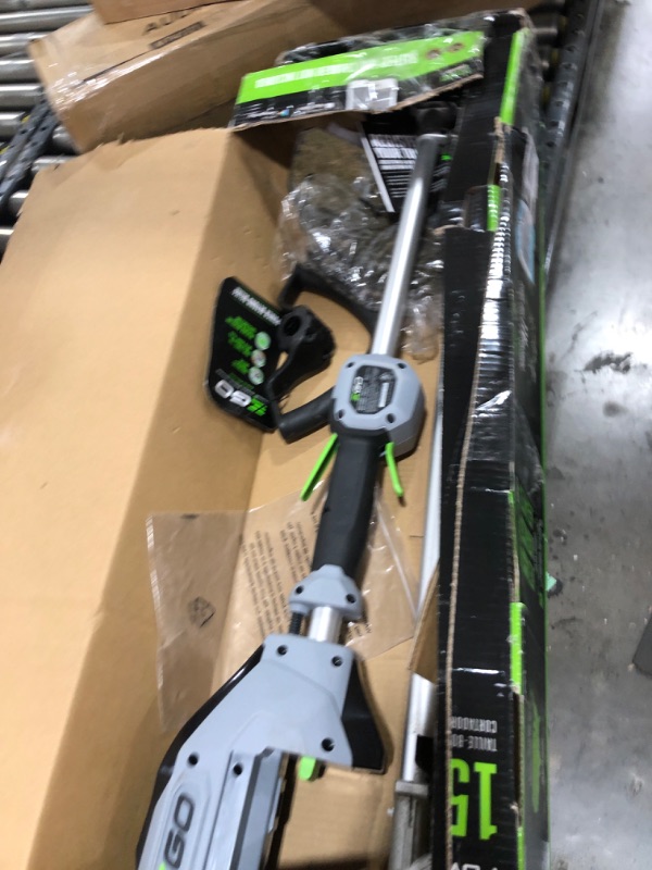 Photo 2 of *PARTS ONLY* EGO Power+ ST1623T 16-Inch 56-Volt Lithium-Ion Cordless POWERLOAD™ with LINE IQ™ Telescopic Carbon Fiber Straight Shaft String Trimmer, 4.0Ah Battery and Charger Included 16" Line IQ Trimmer w/4Ah Battery