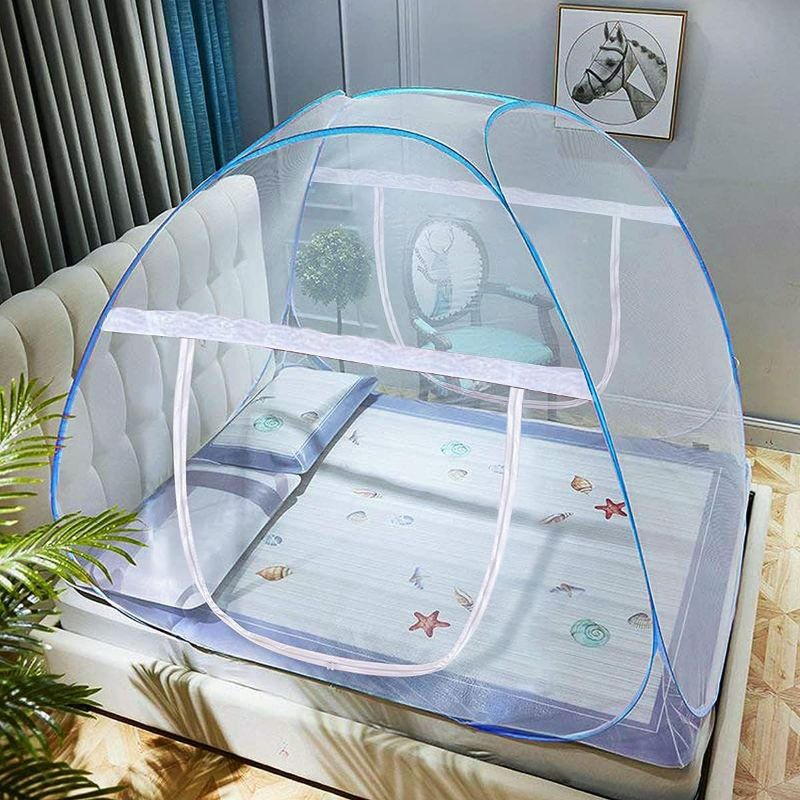 Photo 1 of  AMMER Pop-Up Mosquito Net Tent for Beds Portable Folding Design with Net Bottom for Baby Adults Trip (79 x71x59 inch) 