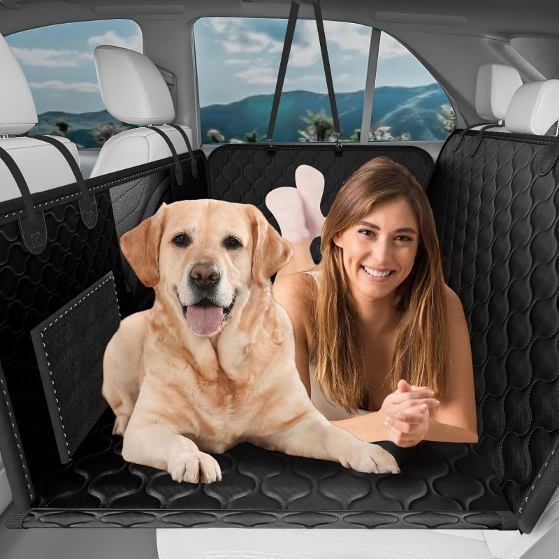 Photo 1 of Back Seat Extender Dogs - Heavy Duty Dog Car Seat Cover Backseat Waterproof Dog Seat Cover Hard Bottom Detachable Dog Hammock Car Nonslip Pet Cover for Car/SUV/Truck Backseat 