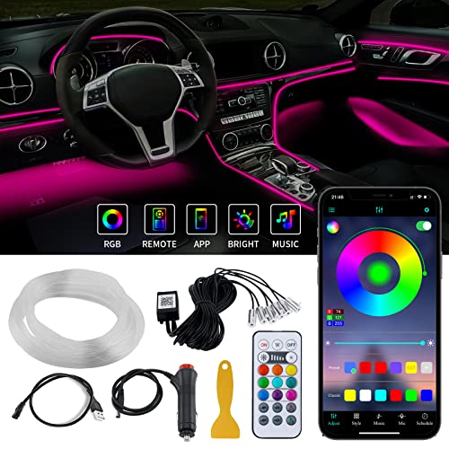 Photo 1 of ATREPIN Car LED Interior Strip Lights, RGB 16 Million Colors 6 in 1 Change with The Music, 315" Fiber Optic, Automobile Atmosphere Ambient Neon Lighting Kit -Bluetooth APP Control and Remote Control