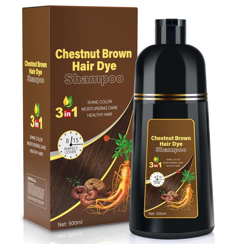 Photo 1 of  BOJICA KAISASA Hair Color Shampoo, Chestnut Brown Hair Dye Shampoo 3 in 1 for Women&Men, Herbal Ingredients, Shampoo Hair Dye in Minutes/Semi-Permanent/(17.6 FL OZ) 