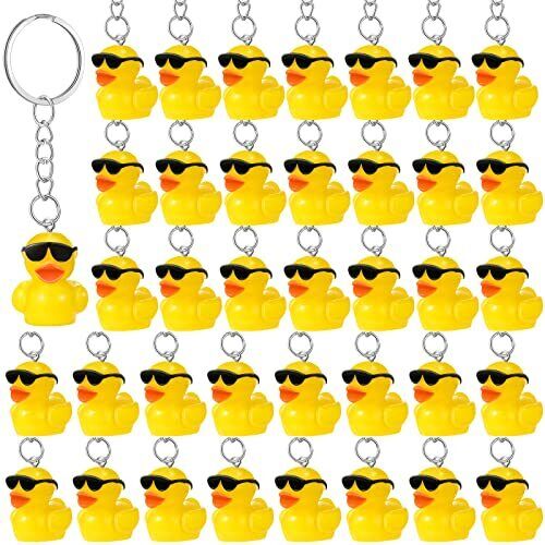 Photo 1 of 36 Pcs Yellow Duck Keychains Miniature Duck Party Favors Tiny Duck Keychains
