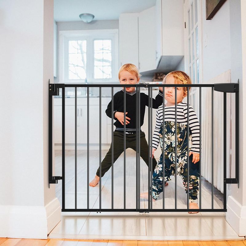 Photo 1 of Chemailon 25.3-36.4" Retractable Baby Gate?Auto Close Extend Extra Wide Dog Gate for Stairs No Drill, Auto Closed Dog Gate Indoor for The House, Easy Install Child Gate for Stairways Doorways?Black?
