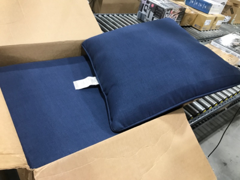 Photo 2 of Arden Selections Outdoor Deep Seating Cushion Set 24 x 24, Sapphire Blue Leala 24 x 24 Sapphire Blue Leala