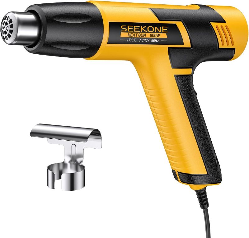 Photo 1 of  SEEKONE Mini Heat Gun, 600W Dual Temperature Hot Air Gun Tool 572?&932?, With 4.9Ft Long Cable and Overload Protection for Crafts, Embossing, Paint Stripping, Shrink Wrap, and Heat Shrink Tube 