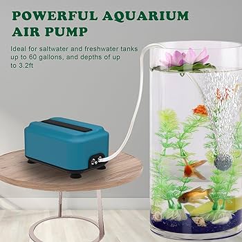 Photo 1 of  Ultra Quiet Aquarium Air Pump - Marpros Oxygen Aerator Pump with Adjustable Air Flow for Fish Tanks 