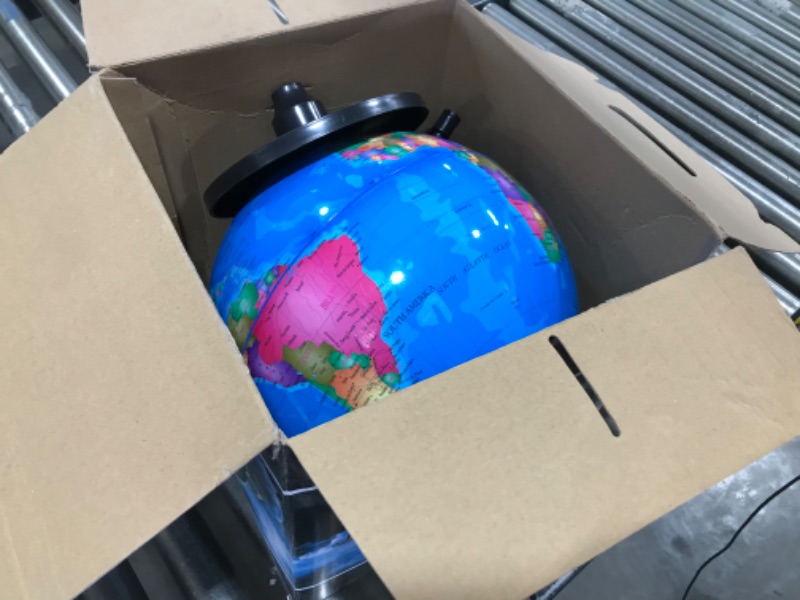 Photo 2 of IQ Toys 13" Geographic Spinning World Globe with Stand, for Office Desks, Classrooms, Kids Geographic Learning