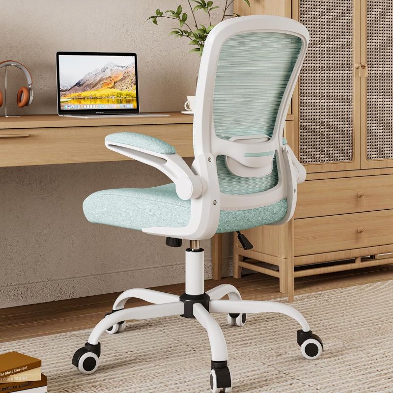 Photo 1 of Mimoglad Home Office Chair, High Back Desk Chair, Ergonomic Mesh Computer Chair with Adjustable Lumbar Support and Thickened Seat Cushion (Modern, Tiffany Blue)
