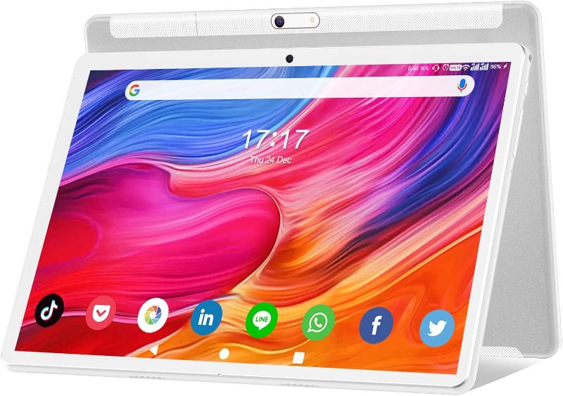 Photo 1 of Tablet 10.1 inch Android 12 Tablet 2024 Latest Update Octa-Core Processor with 64GB Storage, Dual 13MP+5MP Camera, WiFi, Bluetooth, GPS, 512GB Expand Support, IPS Full HD Display (Silver)
