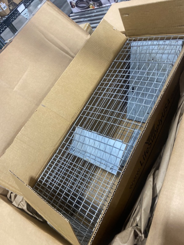 Photo 2 of LifeSupplyUSA Large One Door Catch Release Heavy Duty Humane Cage Live Animal Trap for Gophers, Oppossums, Groundhogs, Beavers, and Other Similar Sized Animals, 32"X10X 12X