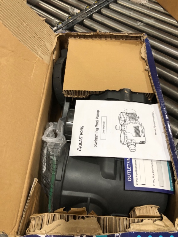 Photo 1 of AQUASTRONG 2 HP In/Above Ground Single Speed Pool Pump, 220V, 8917GPH, High Flow, Powerful Self Primming Swimming Pool Pumps with Filter Basket 220V 2hp + Single Speed