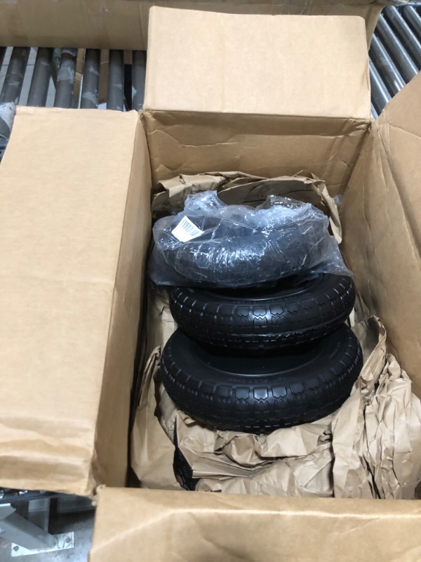 Photo 2 of Upgraded 13" Flat Free Wheels Replacement for Gorilla cart tires and Wheels, 4.00-6 Solid Tires and Wheels with 5/8? Bearings, 13 Inches No Flat Wheels for Hand Trucks/Gorilla Carts/Garden Carts-4PCS