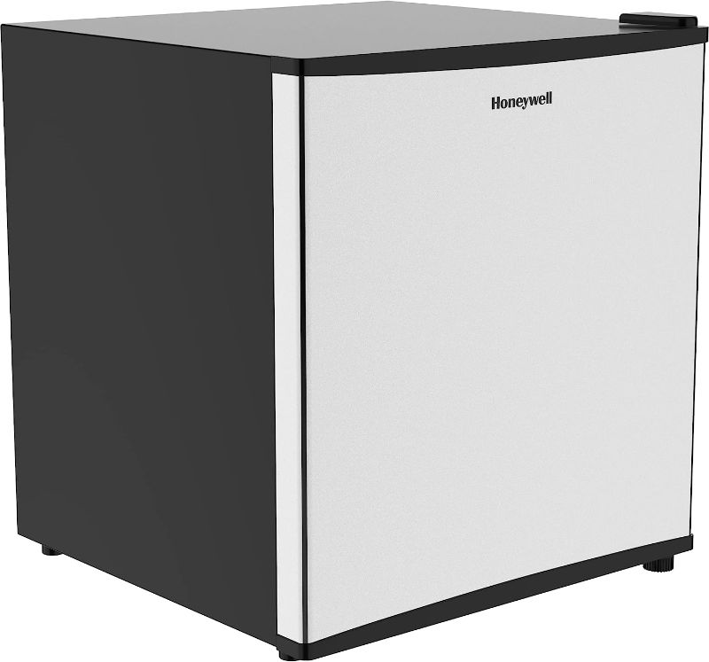 Photo 1 of Honeywell Compact Refrigerator 1.6 Cu Ft Mini Fridge with Freezer, Single Door, Low noise, for Bedroom, Office, Dorm with Adjustable Temperature Settings,...

