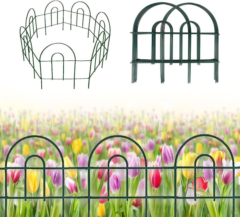 Photo 1 of  Umien™ Decorative Garden Fence, 31 Pack - 18in (H) x 49ft(L) - Rustproof Iron Garden Fencing, Animal Barrier, Wire Fence for Yard, Garden Border Edging Flower Fence, Outdoor Fences for Landscaping 