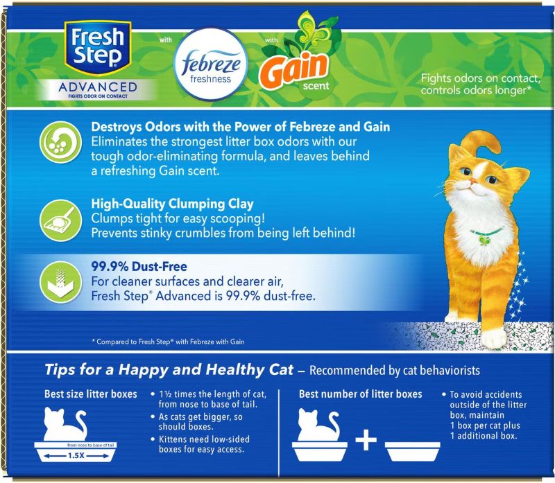Photo 1 of Fresh Step Advanced Refreshing Gain Scented Clumping Clay Cat Litter, 18.5-lb box
