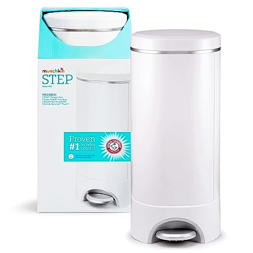 Photo 1 of Munchkin® Step Diaper Pail Powered by Arm & Hammer, #1 in Odor Control, Award-Winning, Includes 1 Refill Ring and 1 Snap, Seal & toss Bag