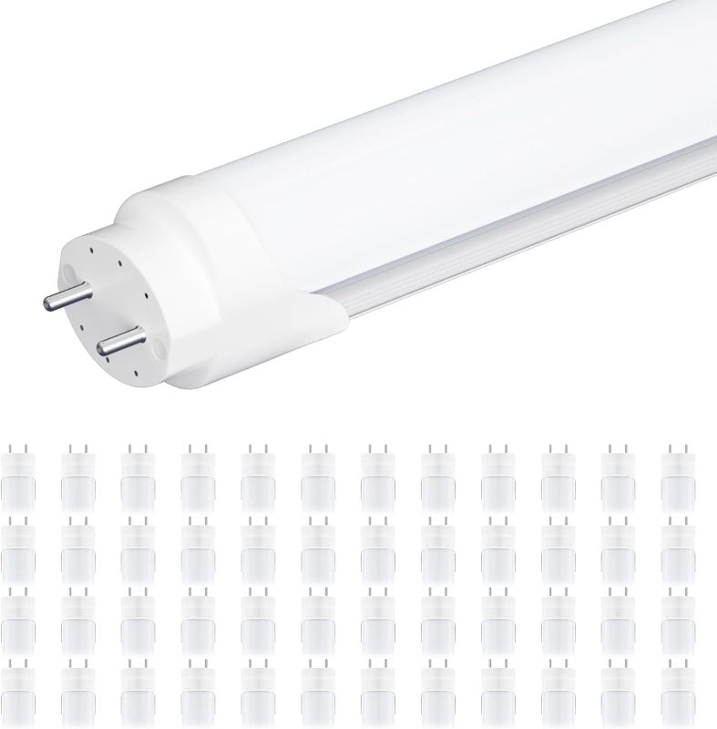 Photo 1 of SHINESTAR 48-Pack T8 LED Bulbs 4 Foot, 18W 5000K Daylight, Dual-end, T8 T10 T12 LED Replacement for Fluorescent Tubes, 2 pin G13 Base, Frosted Cover

