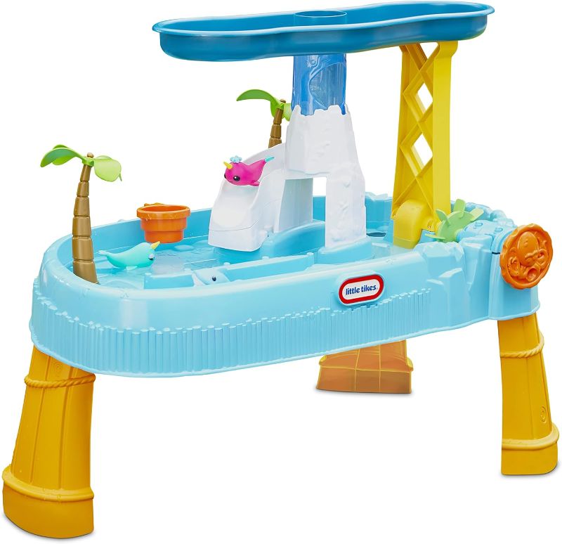 Photo 1 of Little Tikes Kids Waterfall Island Water Activity Play Table Set with Accessories, Outdoor, for Boys and Girls Ages 2-5 Years
