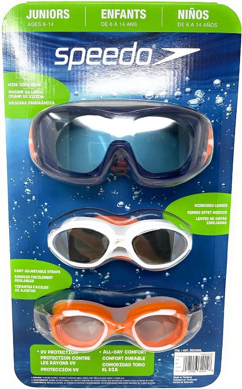 Photo 1 of Speedo Junior Swim Goggles 3-Pack, Multi-Color & Shape - Variety Pack
