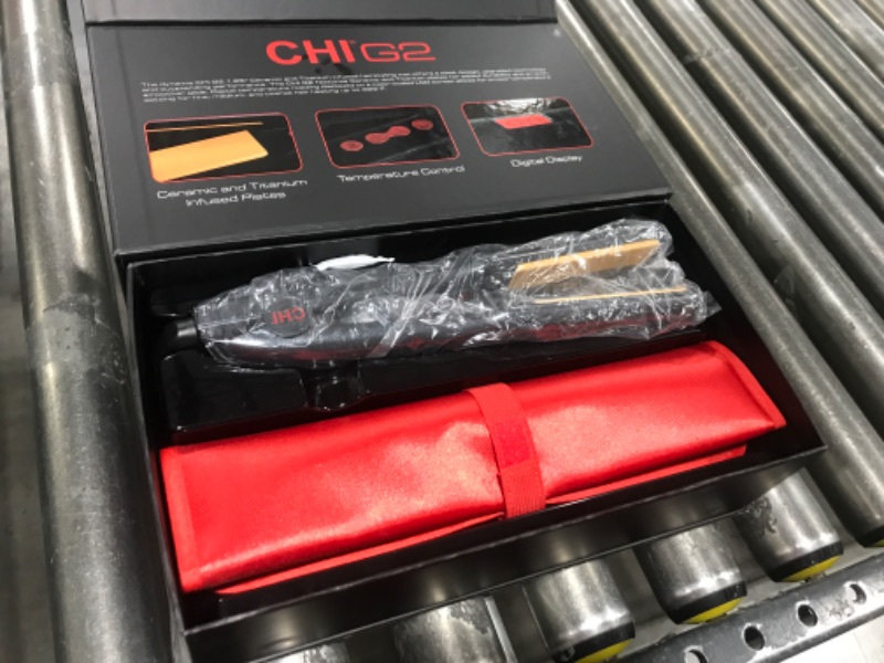 Photo 2 of CHI G2 Professional Hair Straightener Titanium Infused Ceramic Plates Flat Iron | 1 1/4" Ceramic Flat Iron Plates | Color Coded Temperature Ranges up 425°F | For all hair types | Includes Thermal Mat