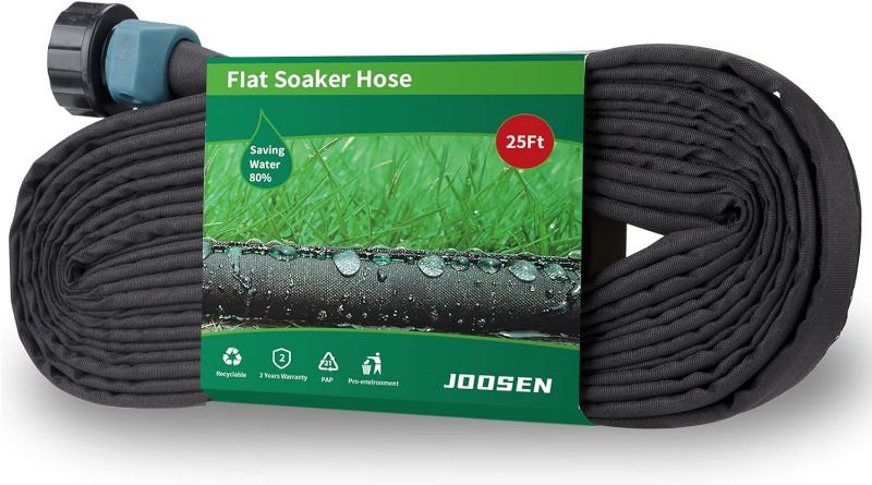 Photo 1 of  JOOSEN Soaker Hose 25ft 1/2" Flat Double Layer Consistent Drip Hose Saving 80% Water Leakproof Kink Free Vegetable Garden Hose 