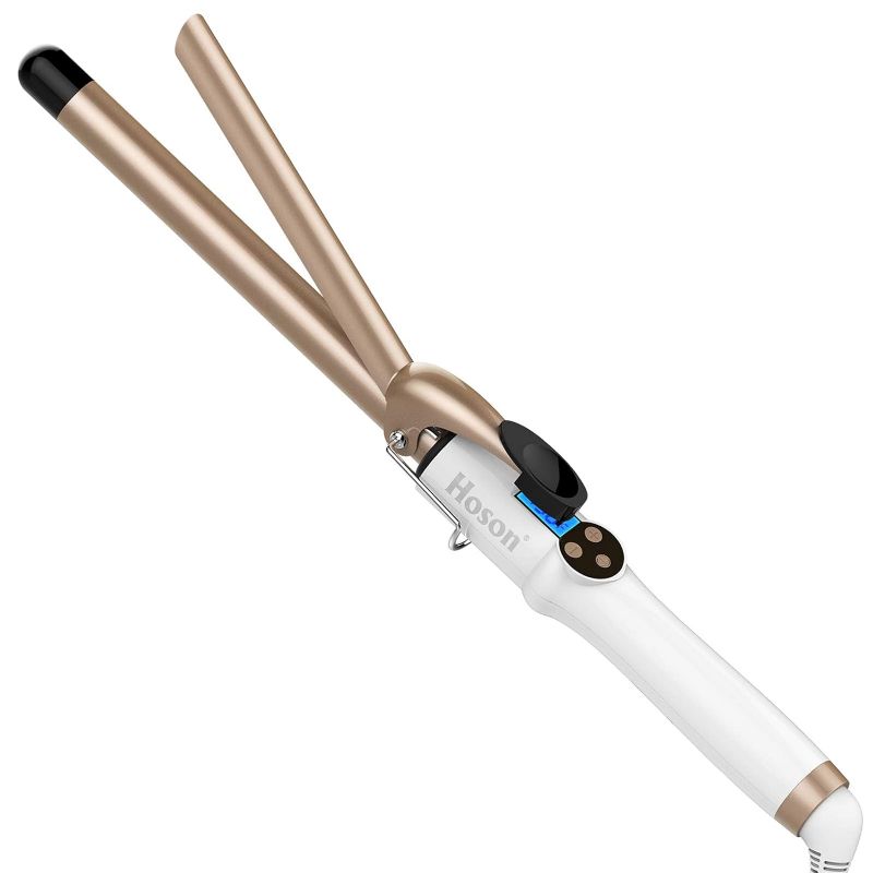 Photo 1 of  Hoson 3/4 Inch Curling Iron Professional, Ceramic Tourmaline Curl Wand Barrel with 9 Heat Setting(225°F to 450°F for All Hair Types, Glove Include) 